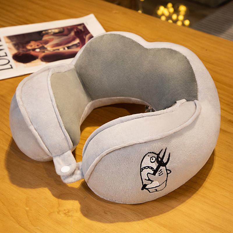 Cuscino da Viaggio a Forma di U Winnie the Pooh con Imbottitura in Poliestere per Supporto in Auto e Ufficio