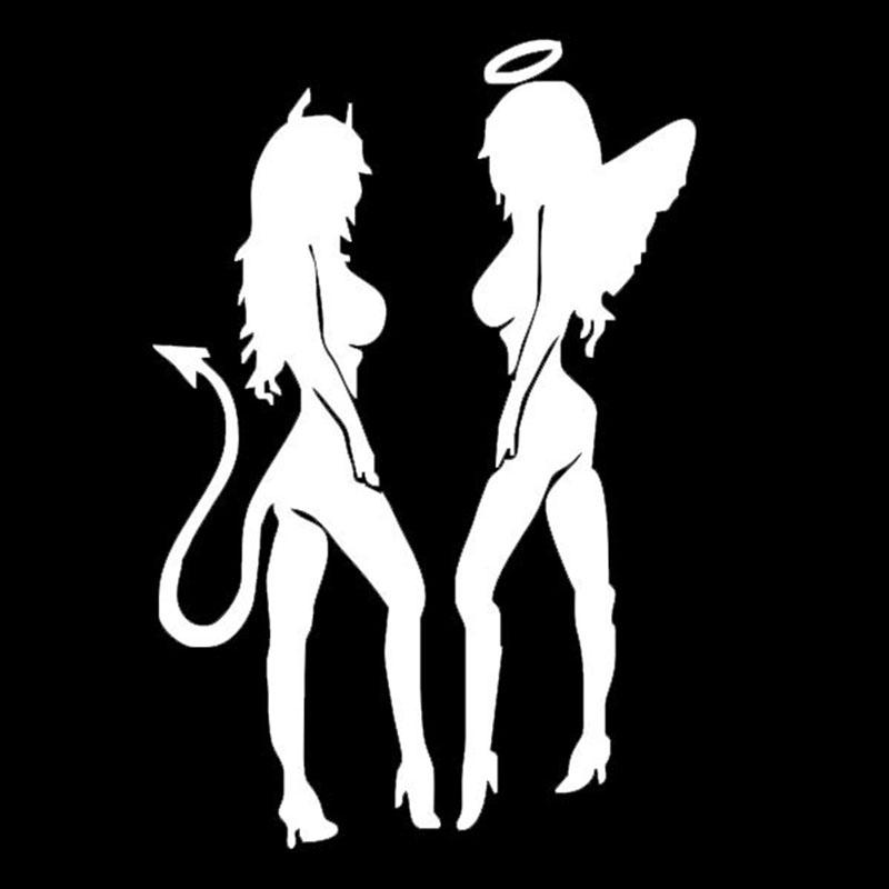 

16*11 см АНГЕЛ ДЬЯВОЛ сексуальная девушка забавная индивидуальная наклейка на автомобиль наклейка CarStyling