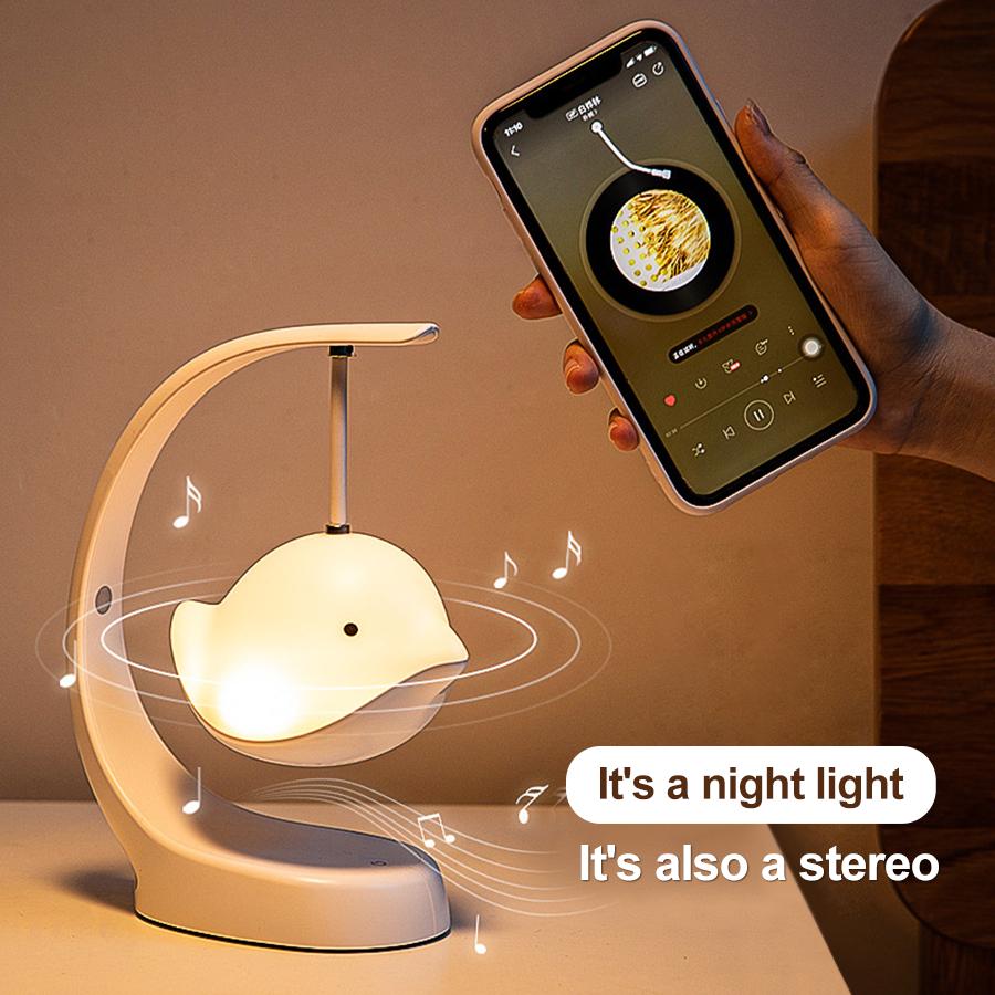 Wireless Buletooth Speaker Smart Night Light Colorful Led Music Lamp With Speaker Touch Control Portable For Bedroom Decoration USB AUX