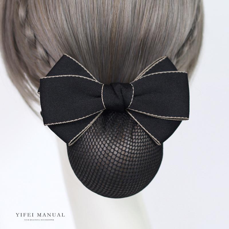 Head Flower Female Vocational Nurse Hairnet Bank Flight Attendant Special Disc Hair Net Pocket Bow Hairpin Tooling Headdress