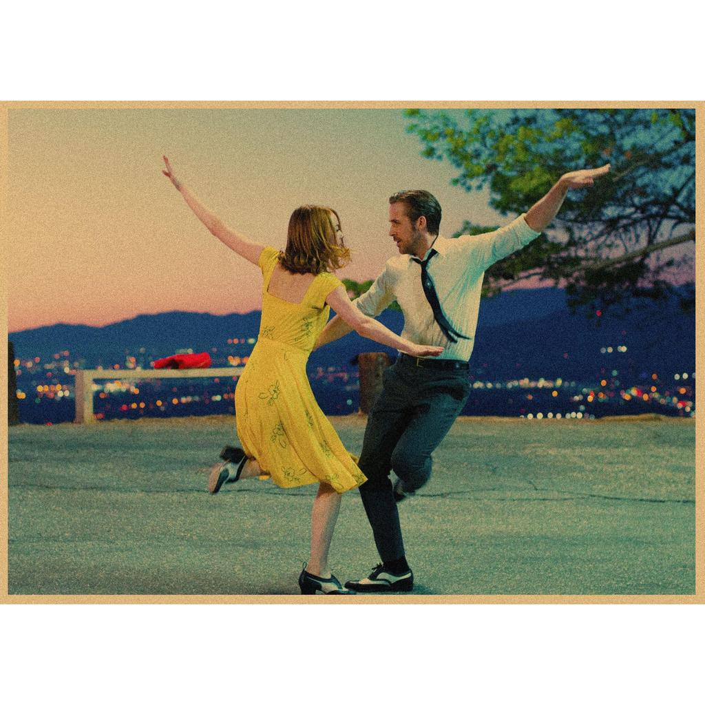 La La Land Retro Music Film Poster - Kraft Paper Wall Decor Mural