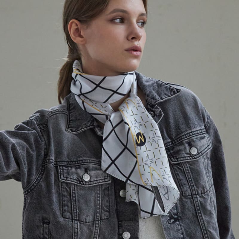 ANA MAISON A fine lady Long Petit Silk Scarf [PML-1417]