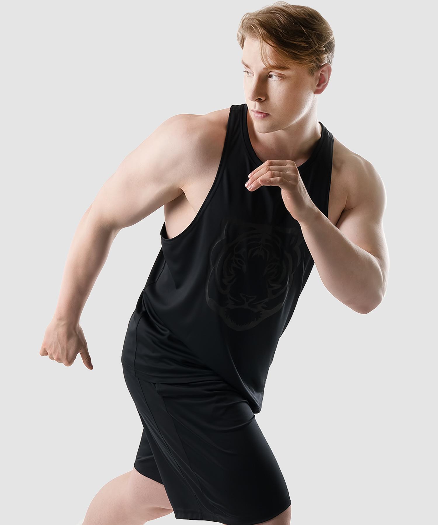 Armedes Crew Neck Sleeveless Gym Top Daily Muscle Fit Gym Wear Ar-116 Black/L