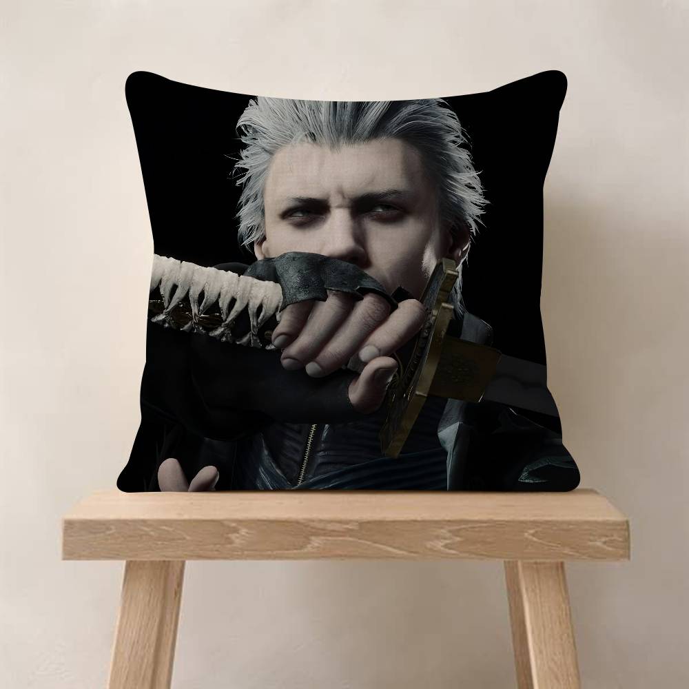 Vergil D-Devil May C-Cry Office Cushion Pillowcase Car Cushion Cover45X45CM Lumbar Pillowcase Sofa Pillowcover