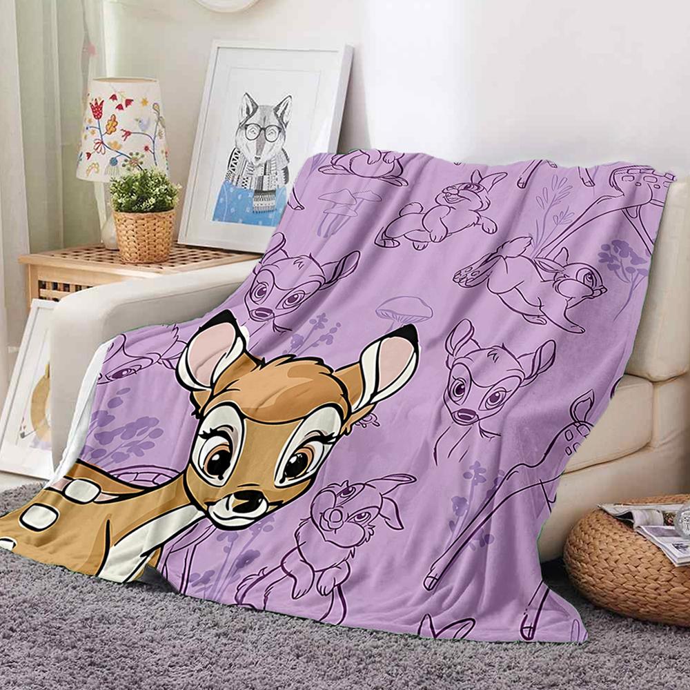 Coperta di Flanella Regina B-Bambi Stampa Cerbiatto - Coperta Morbida e Accogliente per Divano, Poltrona o Letto, Ufficio, Viaggio, Campeggio, Regali per le Feste