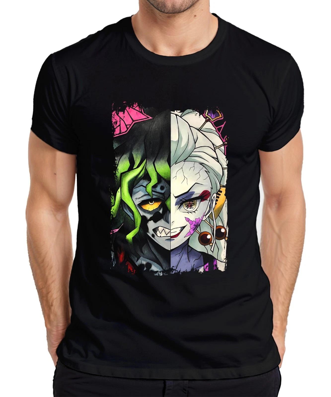 Dämon Oni Halbgesicht Anime Manga Gothic Grunge Maske Y2K Japan Herren T-Shirt XXXL