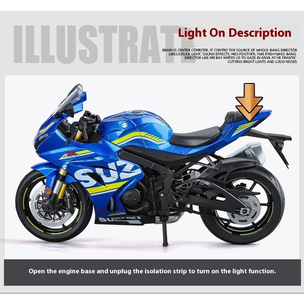 1/9 Suzuki GSX-1000R Diecast Motorcycle Model Toys for Boys Kids Gifts
