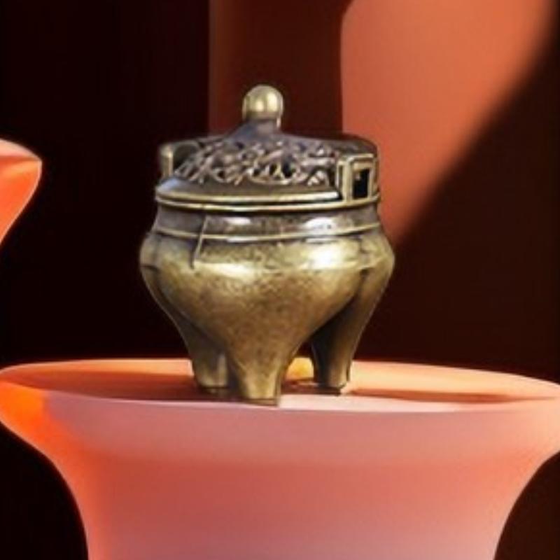 Mini Tripod Incense Burner Antique Style Brass Finger Tip Small Censer for Home Decor Meditation Zen Desk Altar