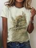 Women's T-Shirt Cat Print Design Harajuku Casual Short Sleeved Top Fashionable Trend Plus Size Women's Clothing