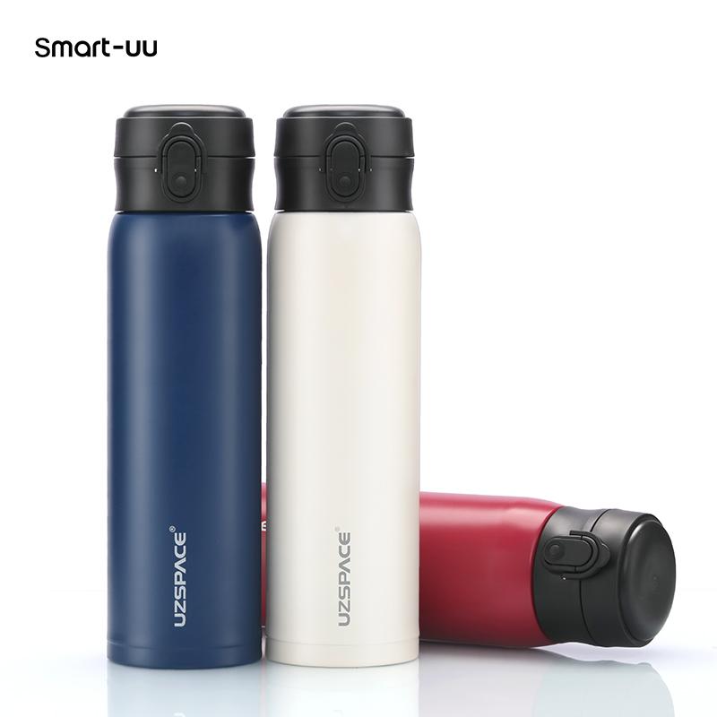 UZSPACE 500ml Vacuum Flask Stainless Steel Business Portable Leakproof Simple Shaker Drink Water Bottle Car Tea Cup