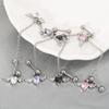 2 In 1 Angel Heart Wing Earrings Pendant Tassel One-piece Earring Helix Double Piercing Earring Chain Cartilage Dangle Earrings