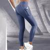 High Waist Yoga Pants For Women Hip Lifting Solid Color Tummy Control Pants With Pockets High Elasticity