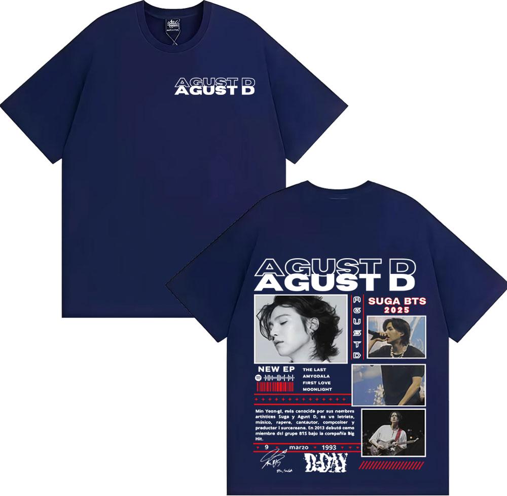 Sänger Agust D Musikalbum Tour 2025 Grafik T-Shirts Unisex Damen Kpop Mode Vintage Popmusik T-Shirt Übergroß Lässige T-Shirts