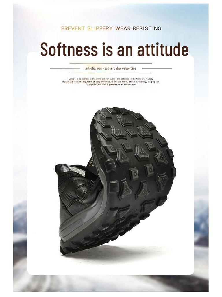 Men's Winter Cotton Snow Boots - Fleece Lined, Thickened & Comfortable Casual Sports Shoes