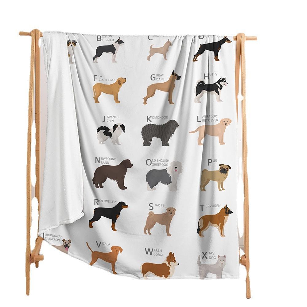 Blanket Flannel Blanket Illustration Flower Animal 3D Digital Printing Blanket Cover Blanket