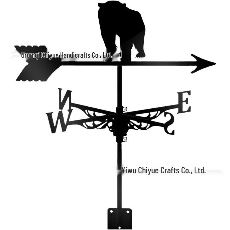 Weather Vane Ornament: Outdoor Wrought Iron Spray-Painted Roof Decoration Metal Craft