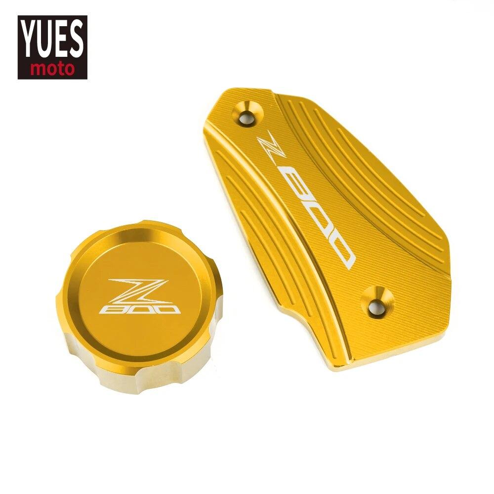 Motorcycle Accessories CNC Front & Rear Brake Fluid Cylinder Master Reservoir Cover Cap Black For KAWASAKI Z800 Z 800