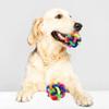 10/12PCS Colorful Bell Woven Ball Dog Toy Hard Rubber Chew Ball with Rainbow Design Interactive Pet Product for Dogs Puppy