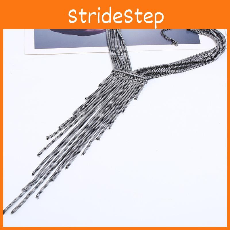 Geometrische Kastenkette mit Strasssteinen und Quasten für Modebegeisterte