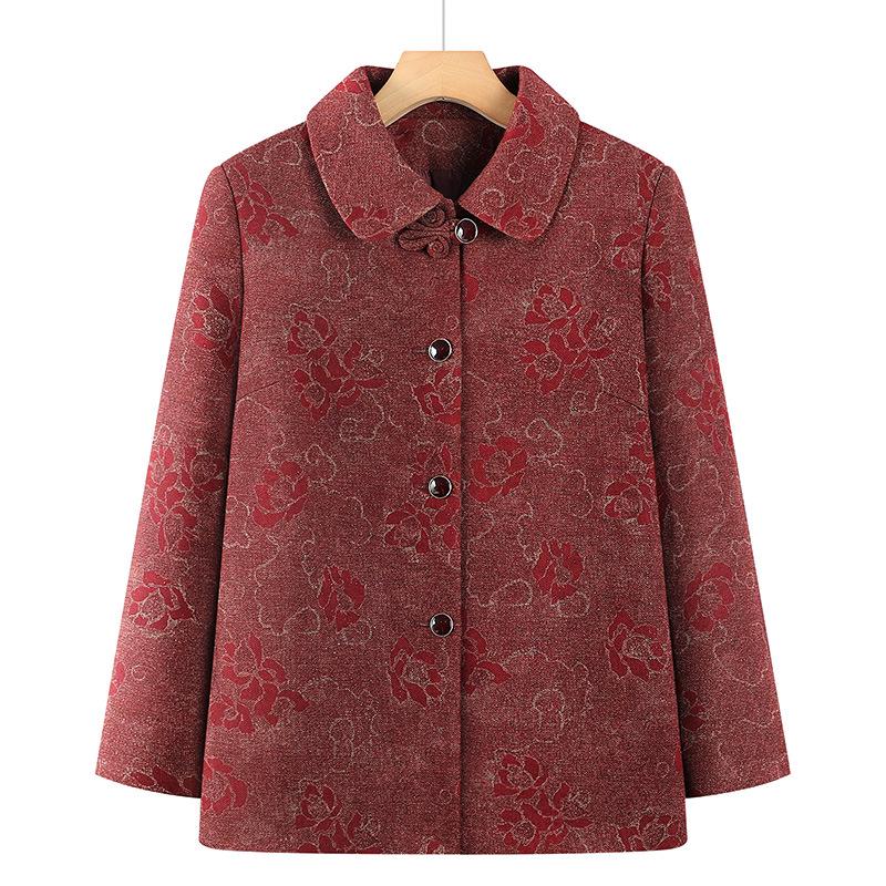

Stylish Spring Coat for Women: Grandma s Design for Middle-Aged & Elderly Ladies Spring/Autumn Wear 2XL (95-110 Jin)