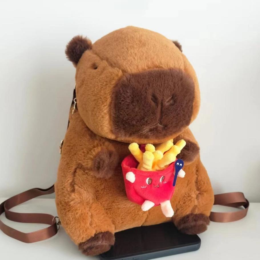 Plush Kawaii Handbags Hamburg Doll Fur Bag Comfortable Capybara Backpack School