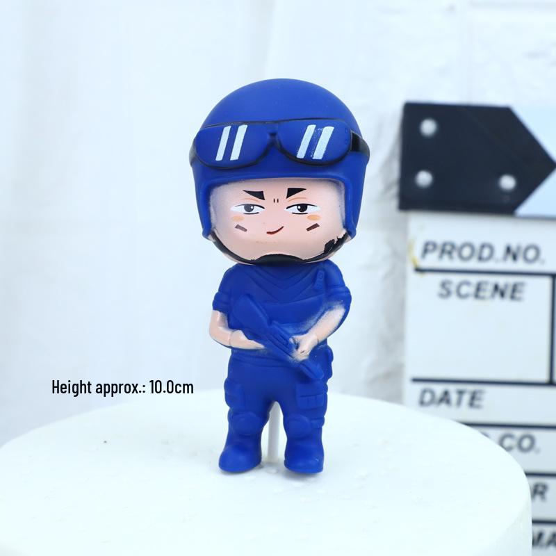 Birthday Cake Topper: Female Police Officer with Police Car and Baseball Boy