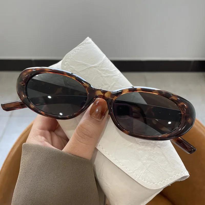 New Fashion Summer Sunscreen Sunglasses Sun Glasses Women Oval Sunglasses Retro Style Glasses Outdoor Leisure Decorative Glasses