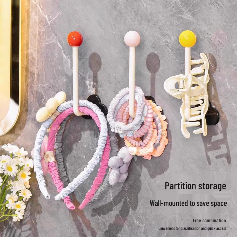 Dopamine Punch-Free Hooks - Set of 6 Creative Non-Marking Hooks for Bedroom & Bathroom