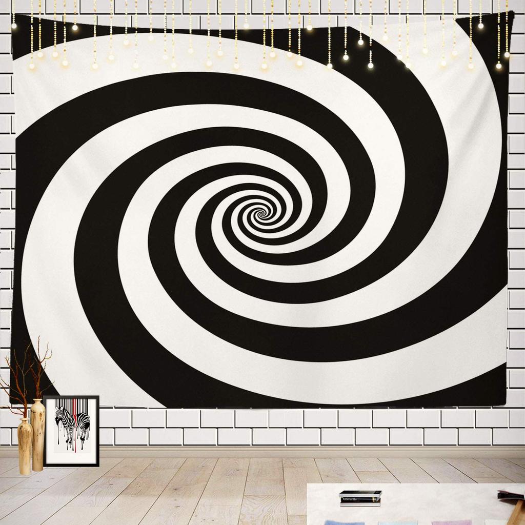 Black and White Tapestry,Illusion Motif Minimalist Reflecting Symmetric Tapestry,Wall Hanging Decor for Bedroom Living Room Dorm