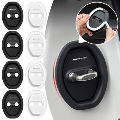 4Pcs Silicone Car Door Lock Protector Cover Stickers For C320 CL55 CL600 CL65 C240 C280 C320 W203 W204 W205 AMG
