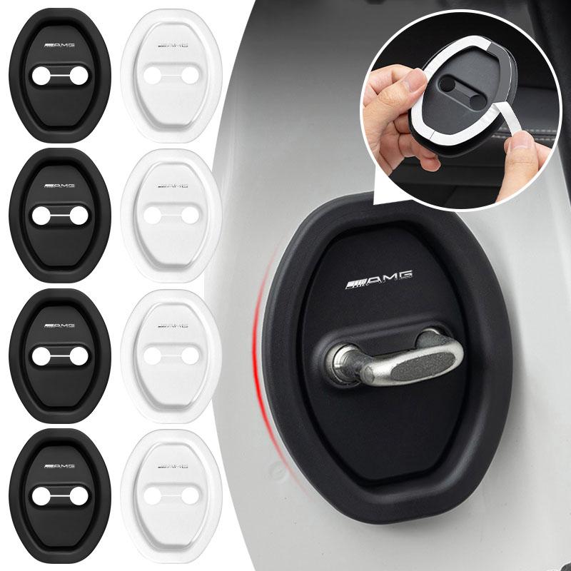 4Pcs Silicone Car Door Lock Protector Cover Stickers For Mercedes-Benz C320 CL55 CL600 CL65 C240 C280 C320 W203 W204 W205 AMG