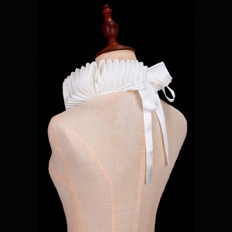 Renaissances Webbing Ruffled Choker Necklace Clown False Collar and Cuffs Set for Theatrical Props and Cosplay Costume