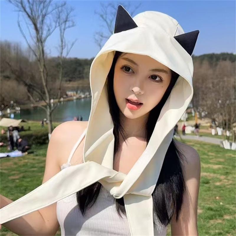 Breathable Soft Sun Protective Hat with Devil Ear Design For Beach Vacation Popular Bag Hat for Various Occasion