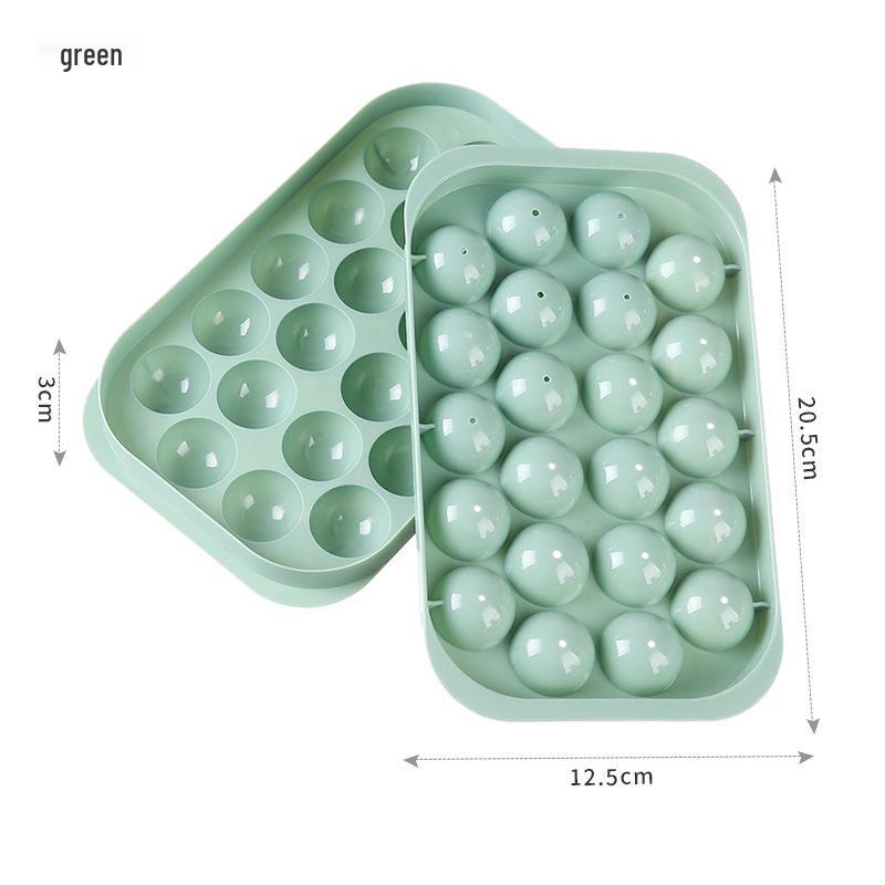 DIY 22-Grid Round Ice Cube Tray with Lid – Easy Release Sphere Mold for Beverages