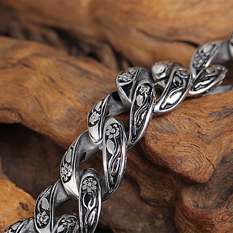 KALEN Braccialetto in Acciaio Inossidabile con Motivo Vintage per Uomo Punk Personalizzato Intrecciato con Ciondolo Accessorio Trendy Gioiello Regalo