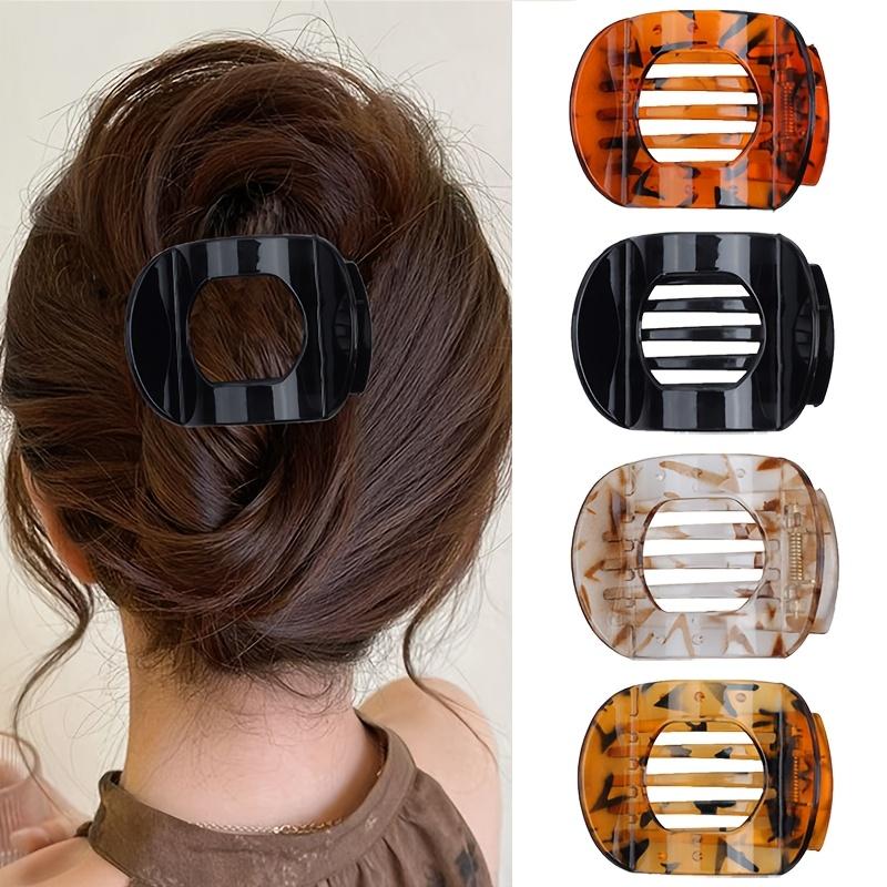 

4 Sleek Sophisticated Hollow Out Oval Hair Clips - Versatile Side Barrettes for Back-of-Head Updos, Easy-Match Daily Styling Accessories