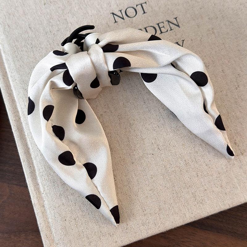 

New Polka Dots Bow Hair Claw Clips Ribbon Shark Clip Sweet Cute Women Hair Accessories Daily Headwear