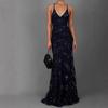 New European and American Women's Clothing Temperament Light Luxury Sequined Suspender Slim Backless Dress