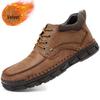 Herren Große Größe Handgenähte Leder Martin Stiefel - Lässige Herbst/Winter Kurze Arbeitsstiefel