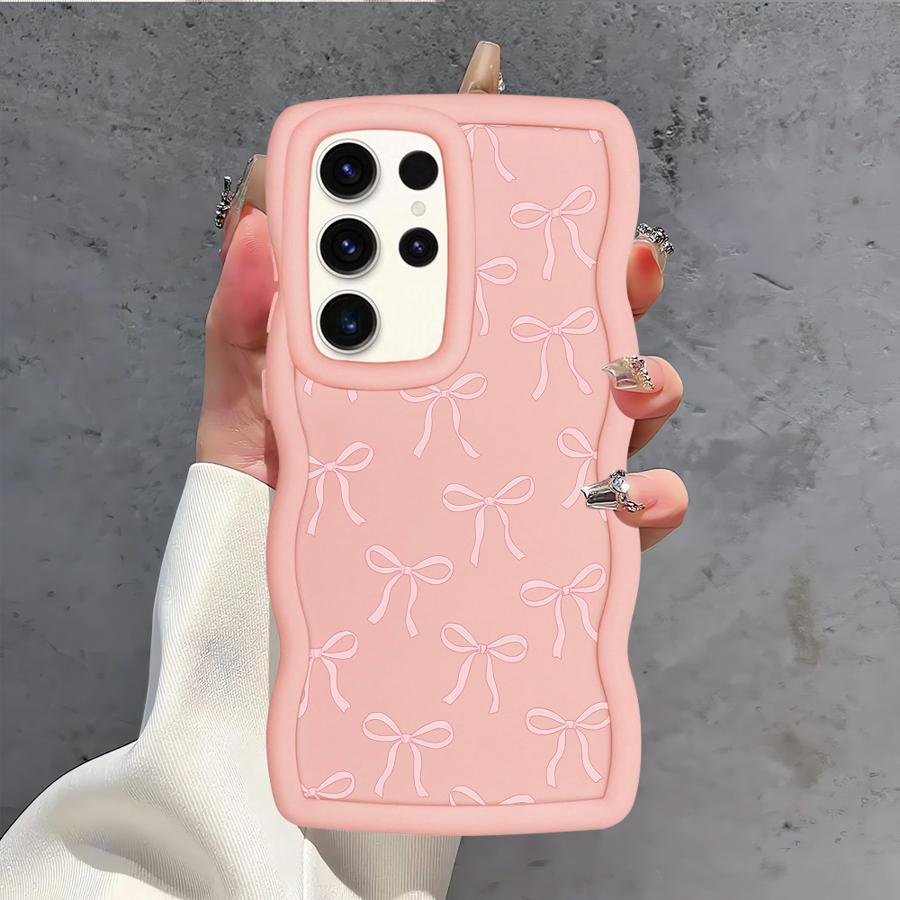 Case for Samsung Galaxy S22 Ultra S23 Plus S24 S20 FE S25+ S21 S24+ S25 Soft Phone Cover Fashion Pink Bow