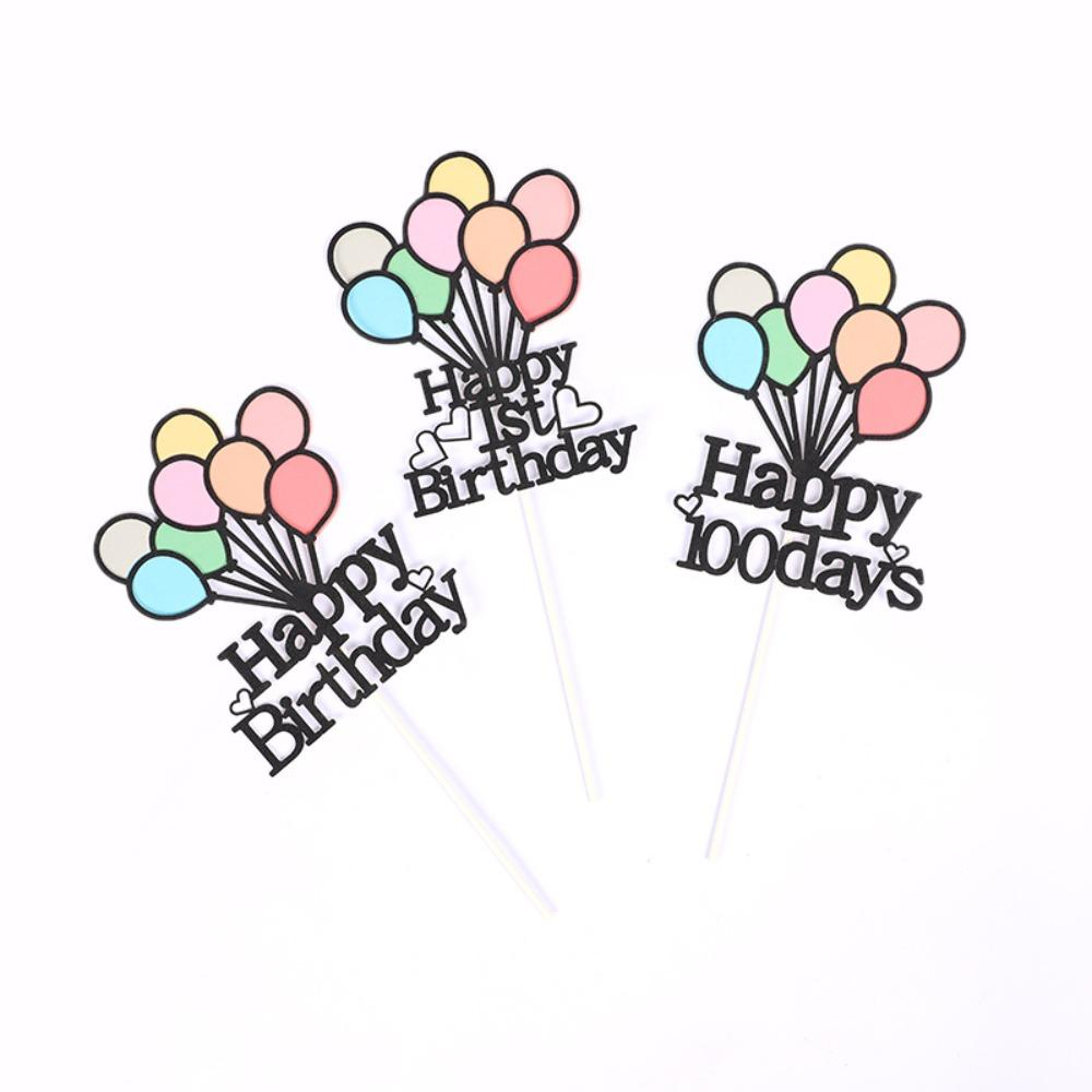 Paper Cupcake Toppers Cartoon Happy Birthday Cake Decoration  Kids Party Decor