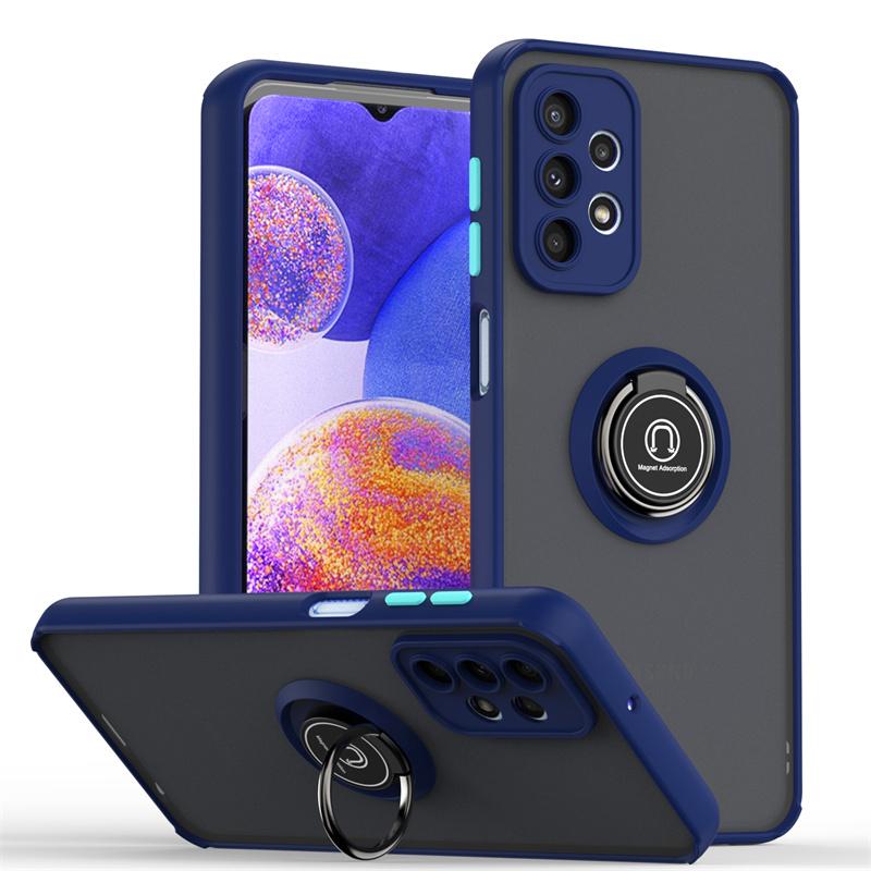 Armor Hard PC Matte Case For Samsung Galaxy A13 A23 A33 A53 A73 5G M23 M33 M53 M13 Cover Ring Magnetic Stand Holder Fundas Coque