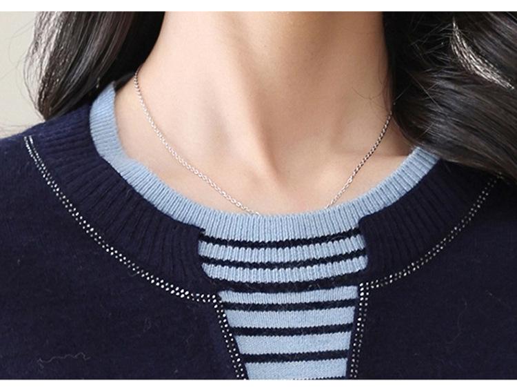 Elegantes Damen-Strick-Zweiteiler für Frühling und Herbst - Stilvolle lockere Oberbekleidung für mittlere und ältere Jahre