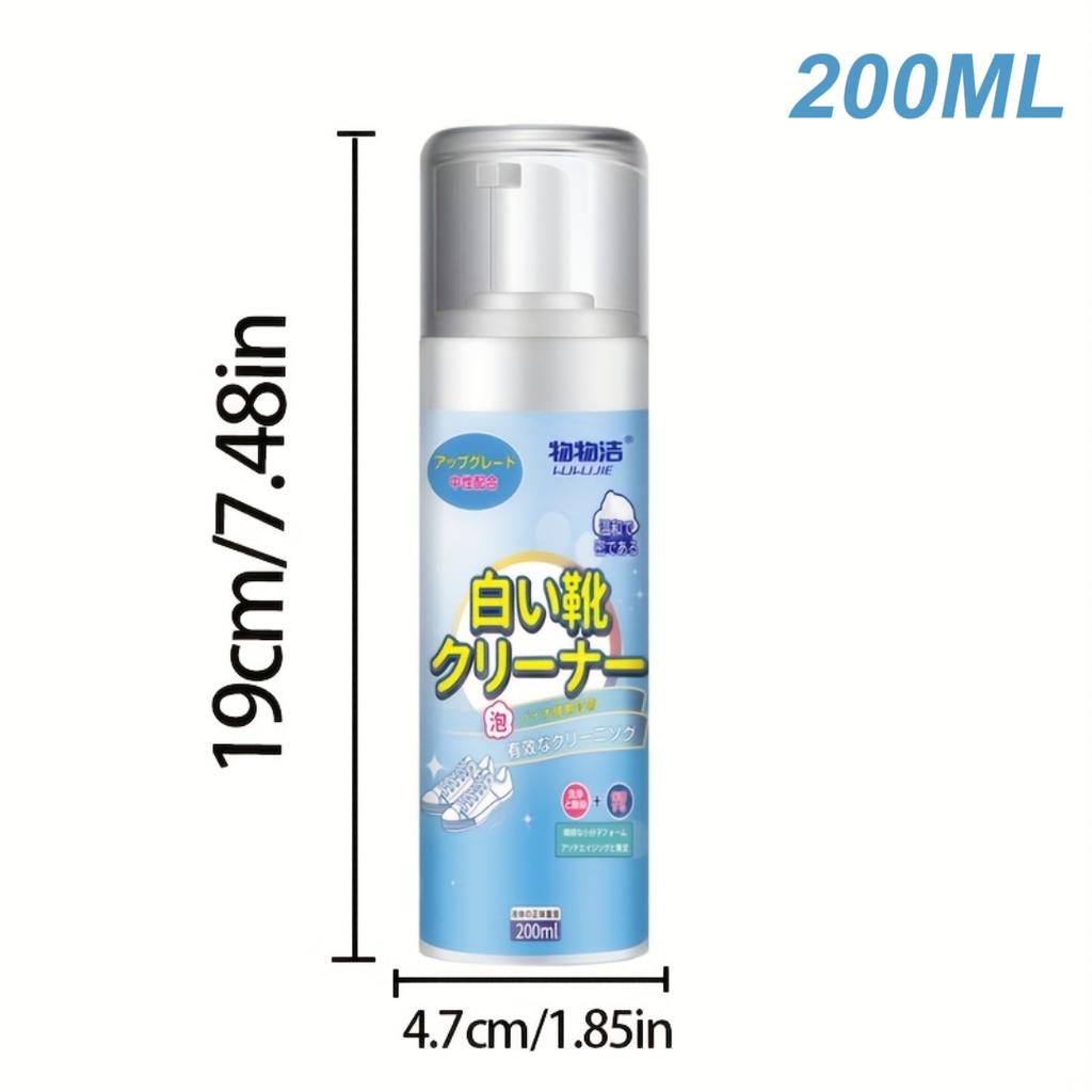 Weißer Schuhschaumreiniger-200ml für Sneaker Canvas & Faux - Nicht ausspülen Formel, Fleckenentferner & Aufhellungsmousse Mühelose Reinigung
