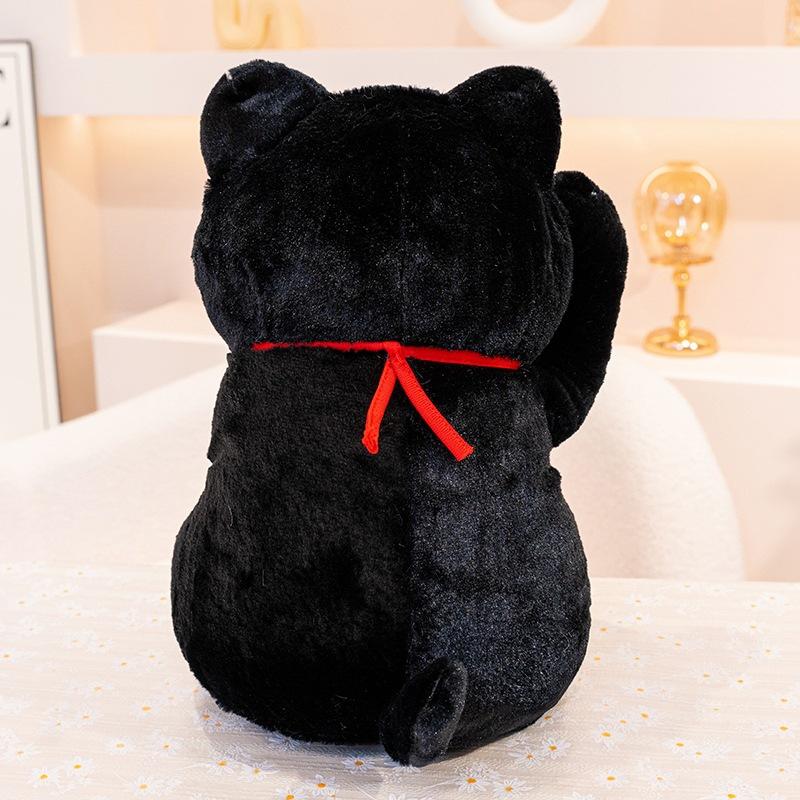 Soft Bib Lucky Cat Doll Plush Toy Kitten Doll Children Soothing Pillow Doll