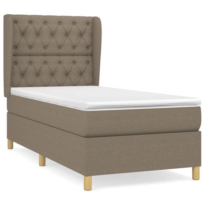 VidaXL Divan Bed with Mattress Taupe 80x200 Cm Fabric - Model 3128721