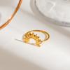 3pcs 18K Gold Color Plated Finger Ring Set Fashion Stackable Ring Ribbed Sun Geometry Ring  Party