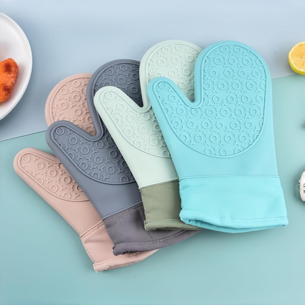 Extended Heat-Resistant Silicone Gloves for Cooking and Baking - High-Temperature Protection In Kitchen and Oven
