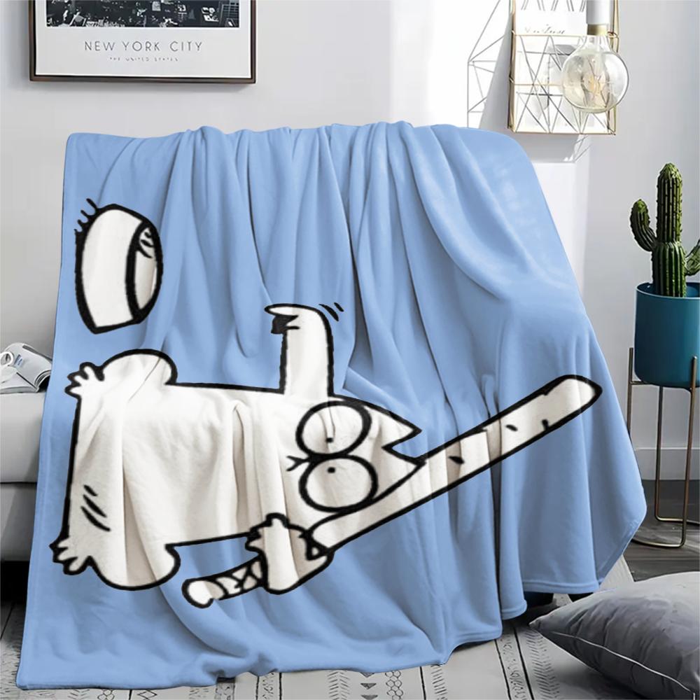 1 Pezzo Coperta in Flanella con Stampa Simon's Cat, Alta qualità Confortevole per Tutte le Stagioni, Decorazione per la Casa, Calore e Comfort, Perfetta per Regali di Natale