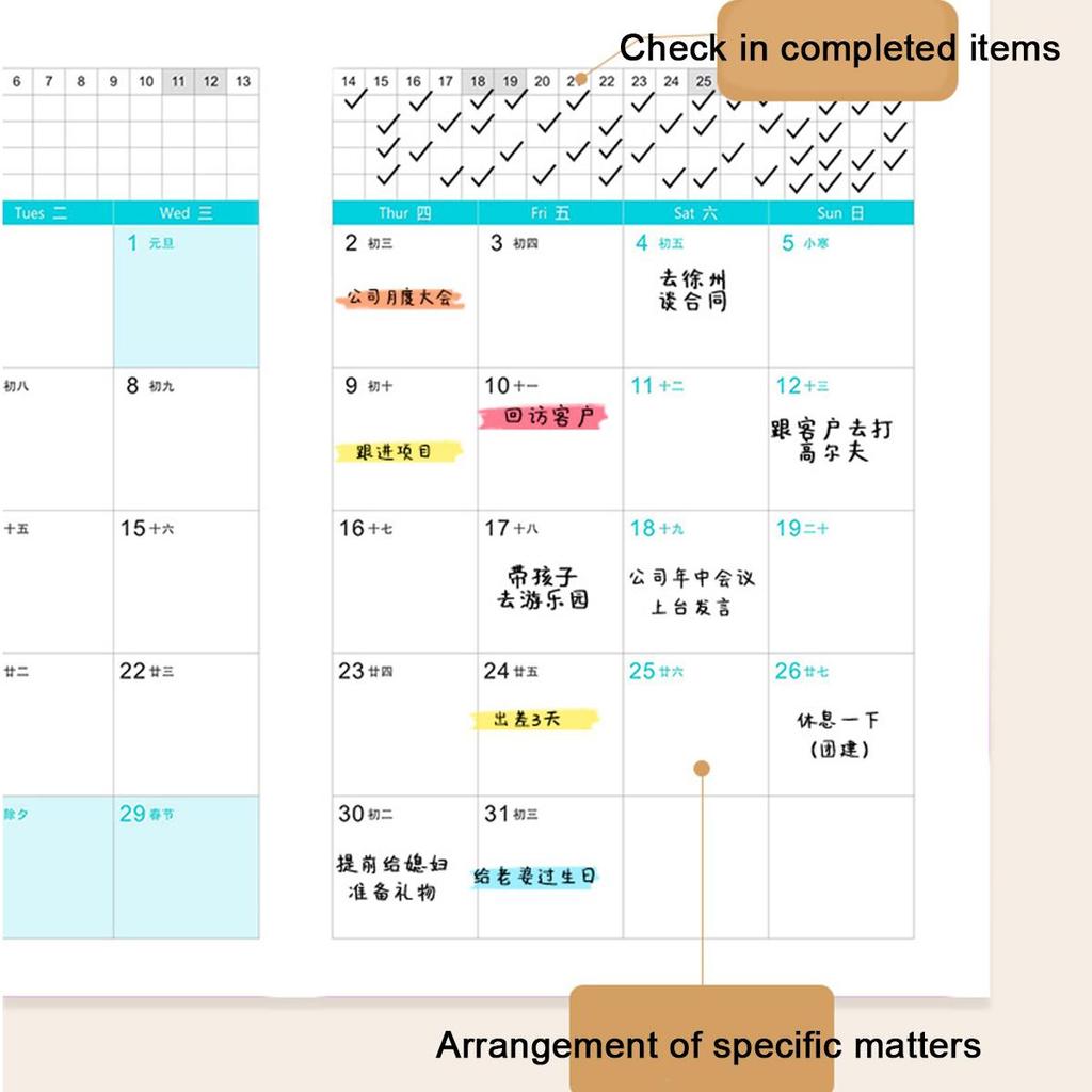 Agenda professionnel A5 en cuir souple 2025, planificateur quotidien étudiant, livre de notes 365 jours, bloc-notes, mémo